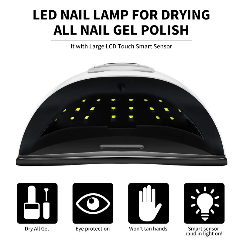 【100% Original】NEW SUN X11 Max 280W 66Leds Dalam Full Hitam Lampu Pengering Kutek Gel Led UV Nail Lamp Alat Pengering Kutek Gel Art Polish 3