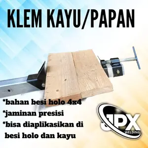 JPX Klem Kayu/Pres Kayu Bahan Besi Holo Tebal 4x4 Panjang Baut 14 cm Kunci 19 Ideal untuk Tiang/Bar Kayu atau Besi