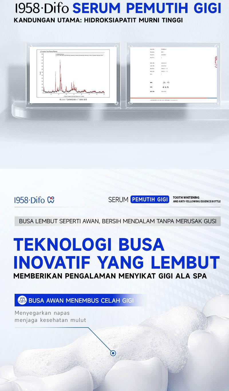 【Diskon 50% – BPOM】1958 Difo Enamel Regeneration Whitening Essence Memperbaiki gigi & mencegah gigi berlubang/ Menghilangkan noda/Mengandung fluoride/Mengurangi sensitivitas gigi/Menjaga kesehatan gusi/ Menyegarkan napas 【Diskon 50% – BPOM】1958 Difo Enamel Regeneration Whitening Essence Memperbaiki gigi & mencegah gigi berlubang/ Menghilangkan noda/Mengandung fluoride/Mengurangi sensitivitas gigi/Menjaga kesehatan gusi/ Menyegarkan napas