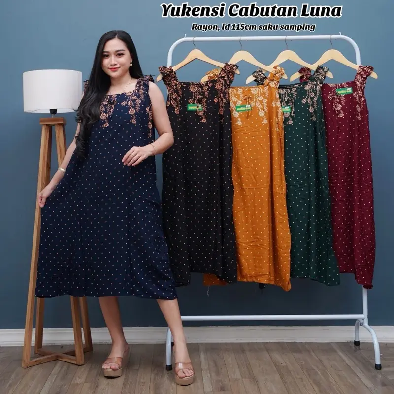 Daster Yukensi 3 PCS USAHA Paket Motif Nyaman Rayon Panjang Wanita Busui Batik Pendek Kancing Katun Tidur Ibu Bumil Bahan Rayon Santung Adem untuk Berbagai Aktivitas di Rumah 2