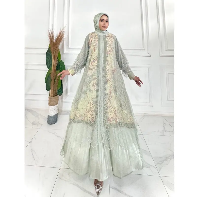 GAMIS SHIMER SET HIJAB S4 6451 BY HAMIDAH COLEKTION 8