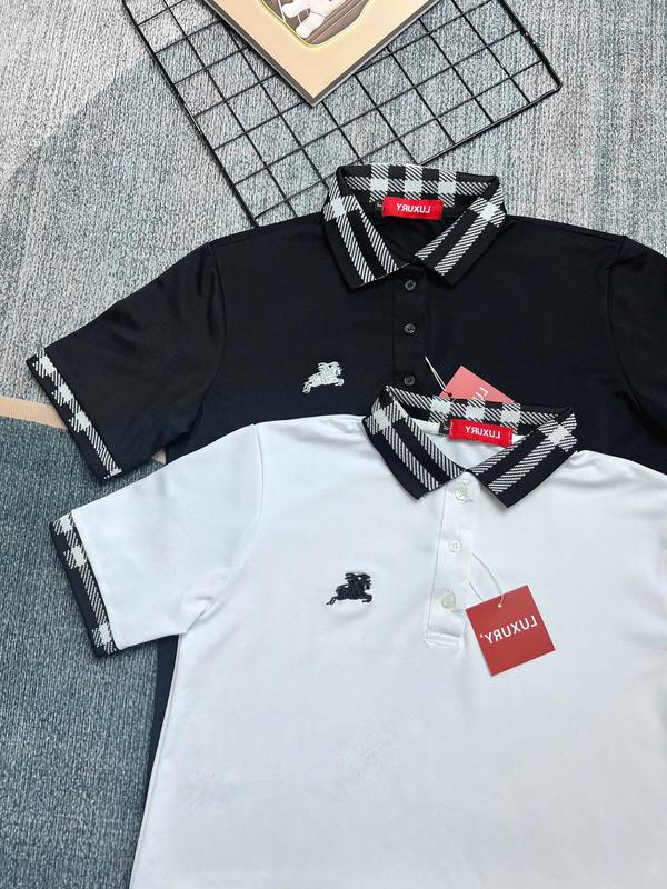 Áo thun polo nam nữ thêu logo, chất vải poly co giãn thoải mái, Mỹ Mỹ Store shirt menswear có cổ Ngắn Tay Tre