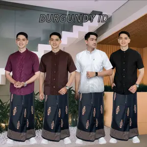 SETELAN SARKO SARUNG MANUAL DAN KOKO DEWASA MOTIF EMBOS - BAJU MUSLIM LENGAN PENDEK