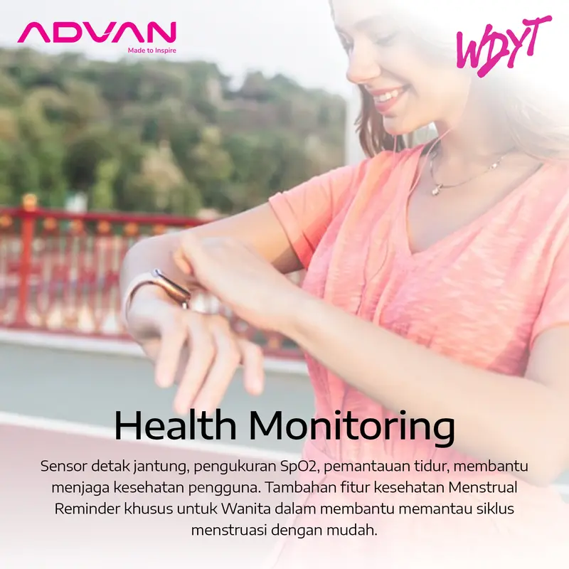 [Exclusive Vilmei] ADVAN Smartwatch WDYT 1.7" Super Amoled AOD Smart AI Assistant Bluetooth Call WaterProof IP68 Jam Tangan Pintar 5
