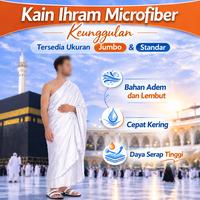 Gambar Al-fira Kain Ihram Microfiber  Putih Berkualitas Tinggi untuk Pakaian Haji & Umroh Bahan Nyaman Multifungsi Elegan Ukuran  Jumbo dan Standar - Jumbo 255x105cm dari Al-fira Official Store Kota Administrasi Jakarta Timur 1 Tokopedia