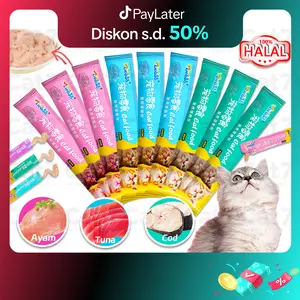 50PCS Snack Kucing Cat Strip Creamy LieBao 15gr/Makanan Snack Kucing Adult Kitten LieBao Cat Strips/Cat Treats