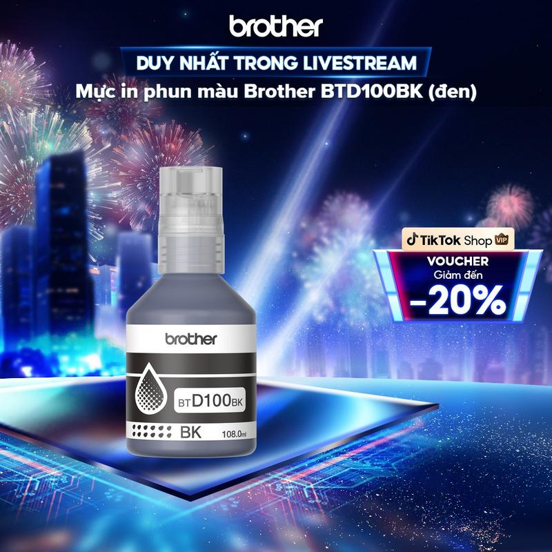 Mực in phun 7,500 trang đen Brother BTD100BK