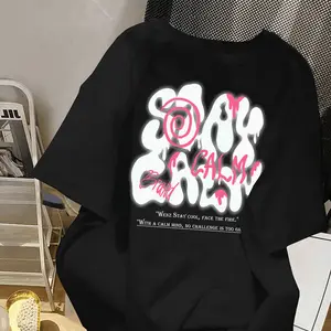 kaos Vintage Stay Calm  Retro atasan distro Pria wanita baju distro lengan pendek Tshirt cowok cewek style kekinian