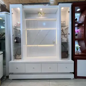 Backdrop TV 2 Hambalan UK 180x210 cm Untuk TV Maksimal 43 Inch Dengan Desain Elegan Dan Fungsi Penyimpanan