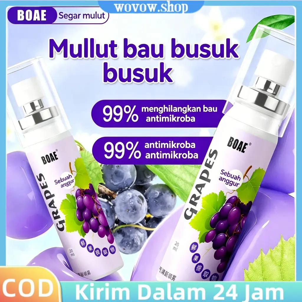 Boae Semprotan Mulut Ajaib Probiotik | Penyegar Napas Instan, Anti Bau Mulut | Wangi Tahan Lama | Aman Dikonsumsi Untuk Kencan