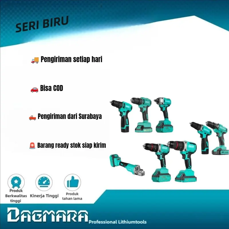 Dagmara seri biru Heavy Duty Cordless tools(impact wrench/cordless drill/angel grinder) jual terpisah 0