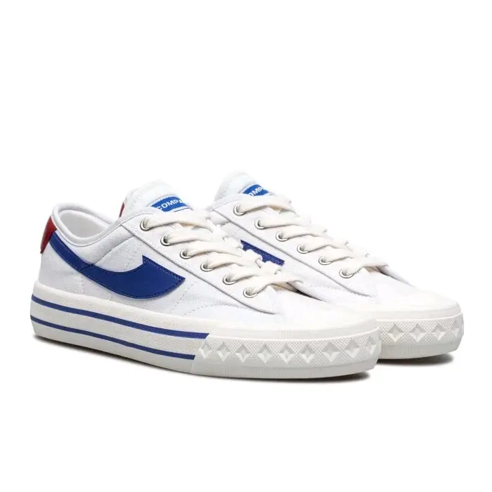 Terlaris COD!!! Sepatu Canvas Casual Pria Compass Blue And White Retrograde