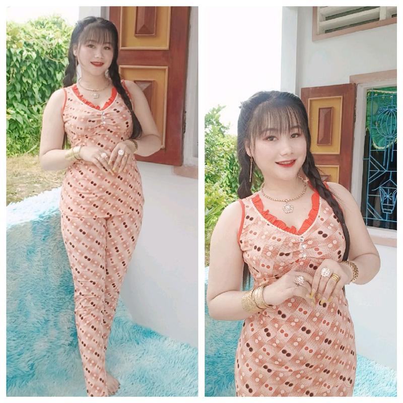 Bộ Thun ATI Sát Cổ Tim Chạy Bèo Màu Dài Ống Nhỏ Cho Nữ Áo Top Vải Thun Co Giãn Thấm Hút Mồ Hôi Tốt Giặt Tay Máy Không Nhăn Không Xù Lông Size 40-78kg