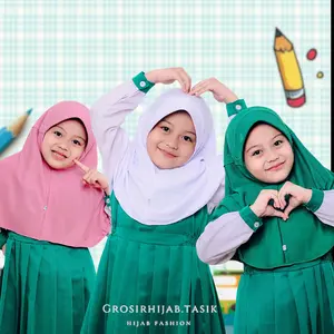 Kerudung HIJAB Sekolah TK PAUD Pita Serut Tutup Hijab Anak SEKOLAH BACK TO SCHOOL