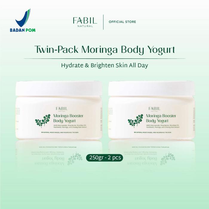 Gambar [2pcs] Fabil Twin Pack Moringa Booster Body Yogurt - Kulit Terhidrasi Sepanjang Hari Mencerahkan Dan Meratakan Warna Kulit Dengan Niacinamide Shea Butter Panthenol Extract Coconut - Lolos BPOM Halal dari Fabil Natural Kota Bogor Tokopedia