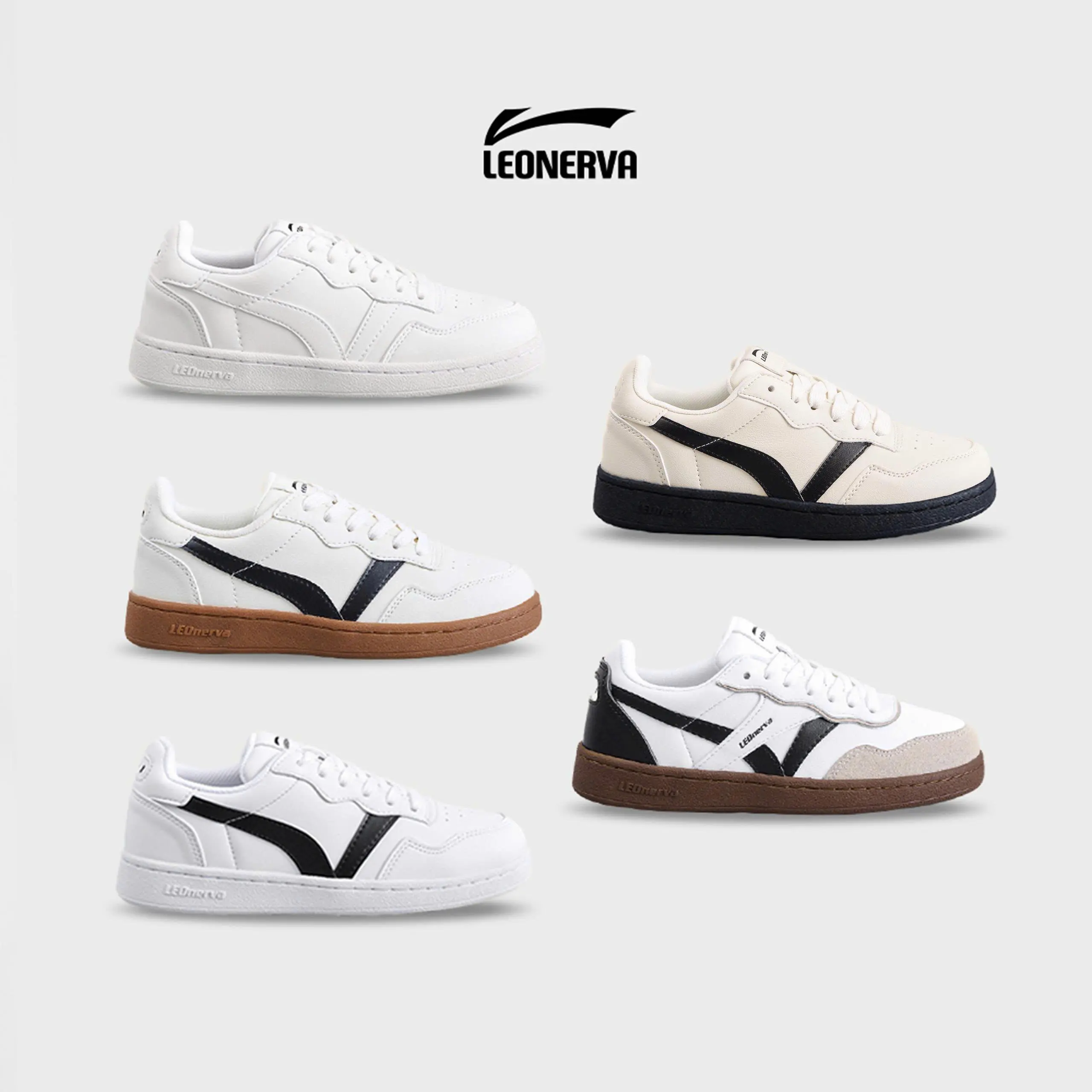 Sneaker Unisex LEONERVA 808 – 5 Màu Bestseller - Giày thể thao nam nữ - Shoes Đế Bằng - bản Nâng Cấp đi êm chân - đi Đúng Size