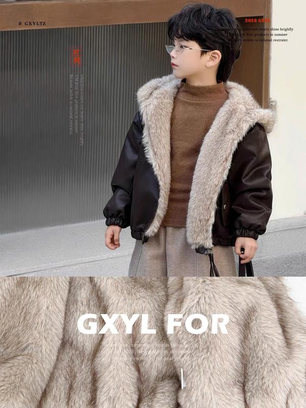 Áo Khoác Da Lót Lông Cao Cấp Mặc Được 2 Mặt 15-50Kg 3,5 đến 14 tuổi Cho bé Trai và gái