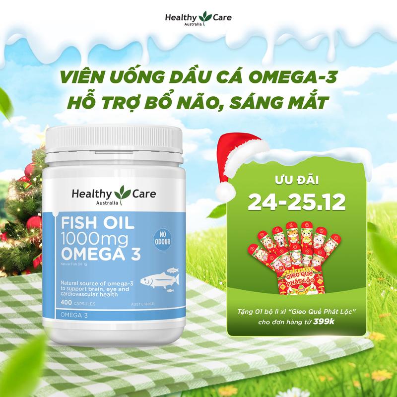  Viên Uống Dầu Cá Omega 3 Healthy Care Fish Oil 400 Viên 