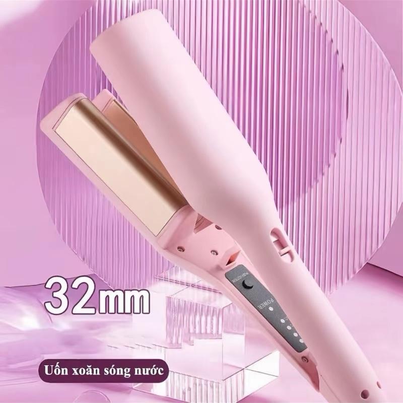 Máy Uốn Tóc Xoăn Sóng Nước Hippie 32mm Chất Liệu Gốm Sứ Ceramic cao cấp Women