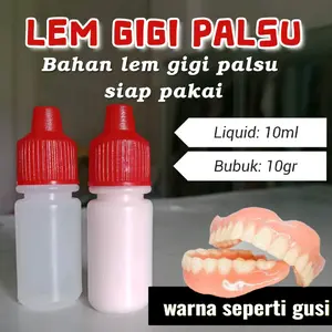 Lem untuk GIGI PALSU WARNA SEPERTI gusi isi 10 ml kebih hemat