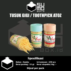 Tusuk Gigi Kayu Bambu POT isi 250pcs / Tusuk Gigi Botol Premium
