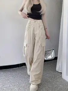 FRO - Cargo Pants Reggie Cross Hem Highwaist || Celana Loose Pants Wanita Cargo || Celana Cargo Wanita