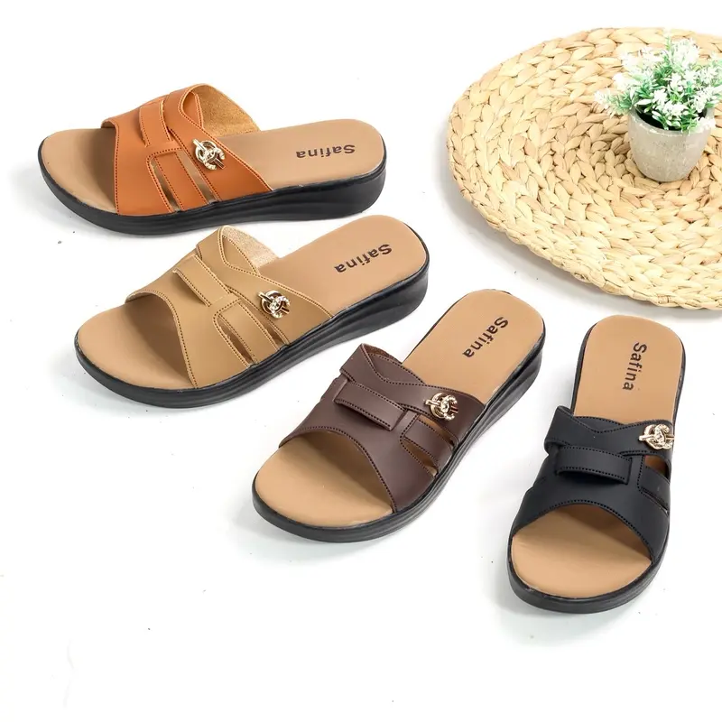 SAFINA Alicia Sandal Wanita Slip On / Selop Kekinian 2025 - Model Kembang Variasi Gesper Mini 3