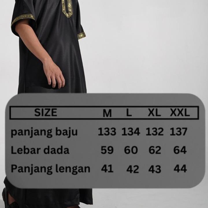 Jubah Sultan Erch - Thobe Morocco Pria Kekinian Bahan Katun Premium Lebaran Muslim Panjang Warna Sage Gamis Dewasa Hitam Navy 5