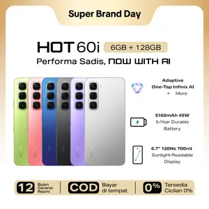 [Authorized Infinix] Infinix Hot 60i 6/128GB - Up to 12GB Extended RAM - Helio G81 - 6.7 inch 120Hz HD+ - 50MP - 5160 mAh - NFC