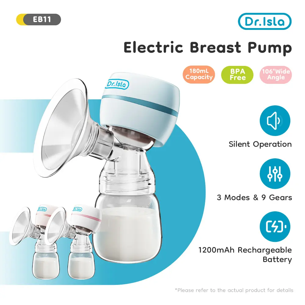 【Kantong ASI gratis】Dr.isla EB11(Kemasannya tidak memuat logo dr.isla) Pumping ASI Portable 180ML wireless Breast Pump BPA Free Pompa Asi Elektrik EB11 Aksesoris Electric