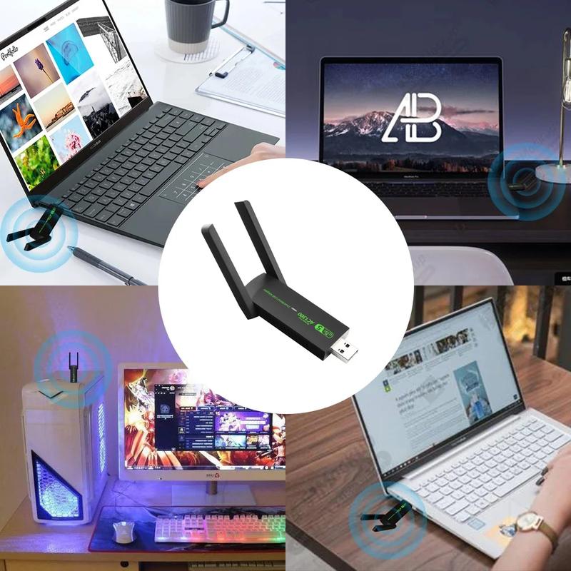 1300Mbps Wifi USB Network Card WiFi 5 AC1300 USB Wifi Adapter Dual Band 2.4G 5G Wireless Dongle Receiver RTL8812 Antenna 4