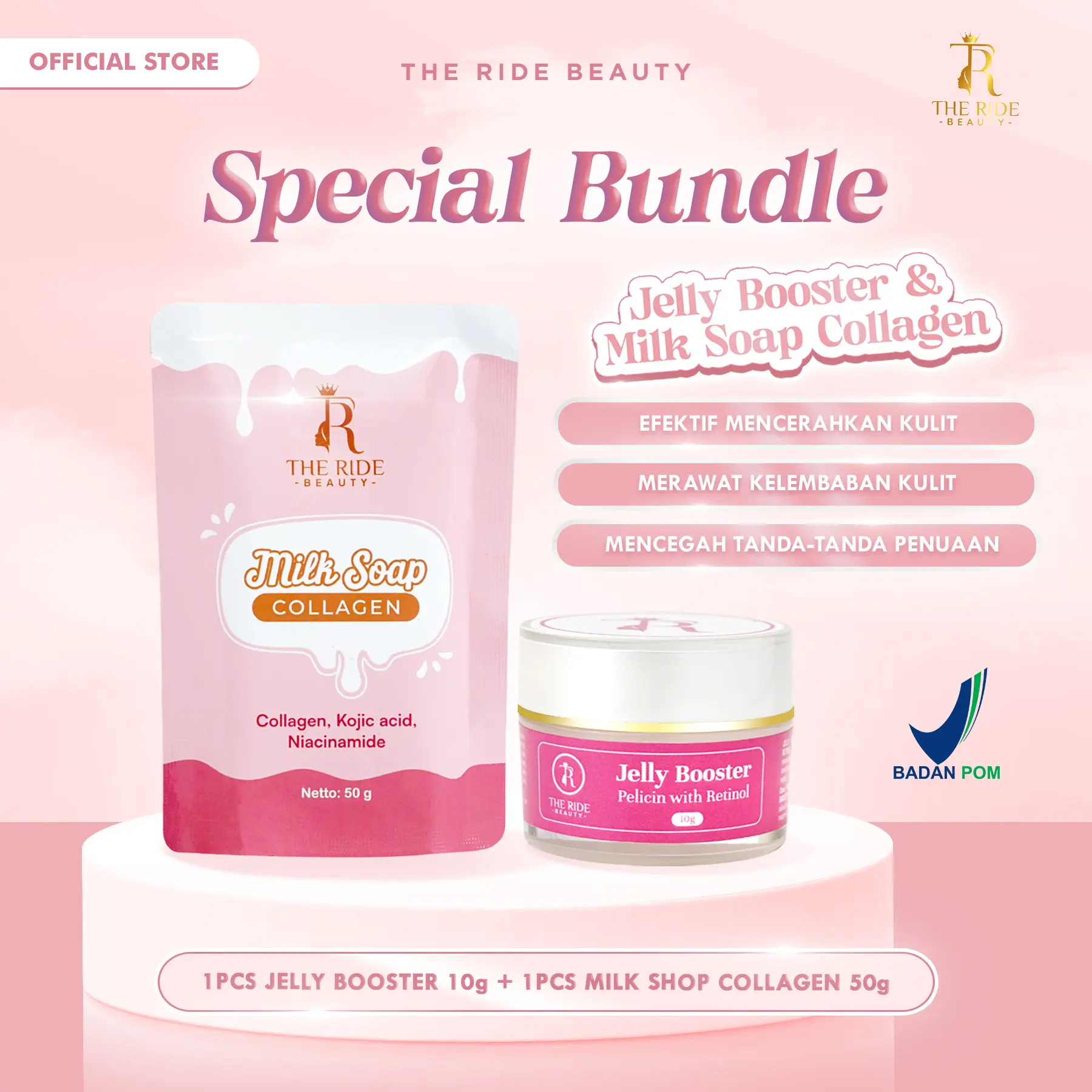 ( Best Seller ) Jelly Boster Pelicin With Rethinol & Milk Soap Collagen By The Ride Beauty ( bundling 1 )