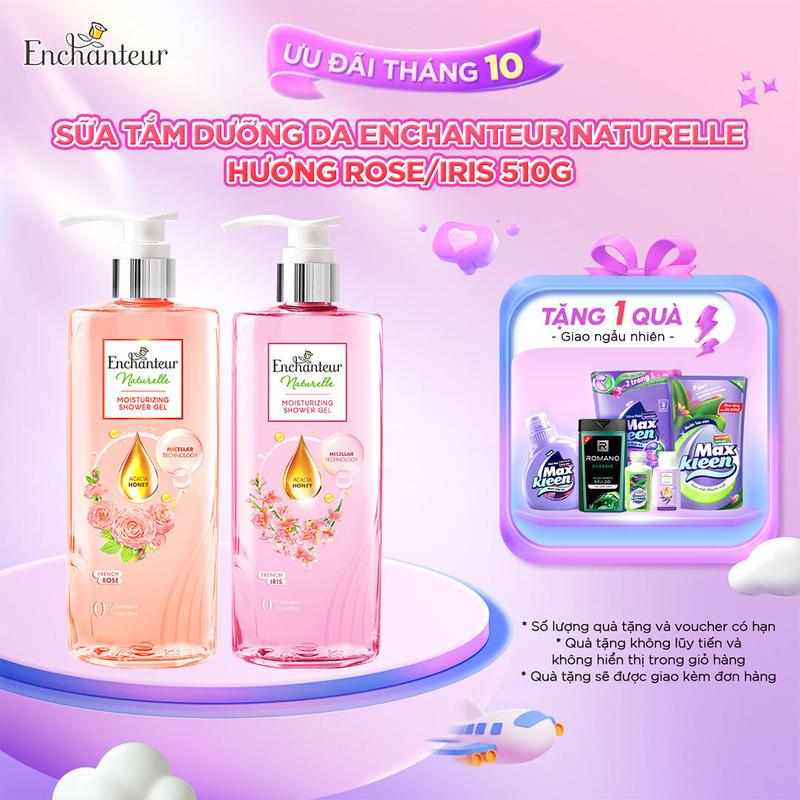 Sữa tắm dưỡng da Enchanteur Naturelle hương Rose/Iris 510gr