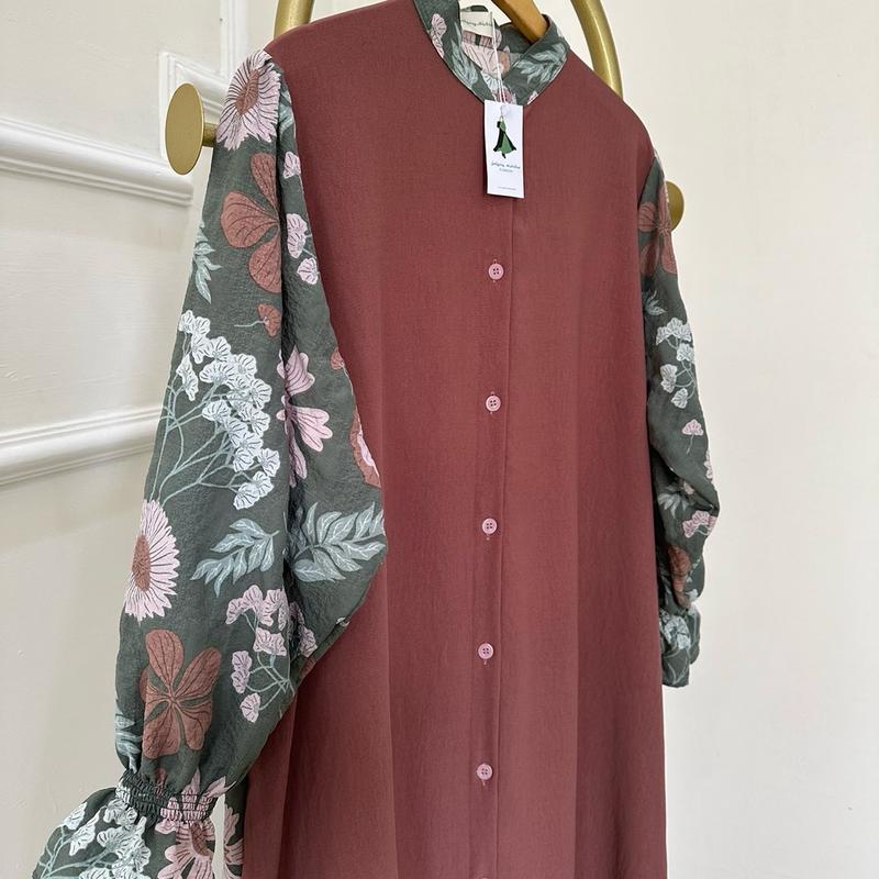 GALERYSISCHA Abrina Dress Gamis Wanita || Jenna Crinkle Lembut Nyaman Oversize Simple 6