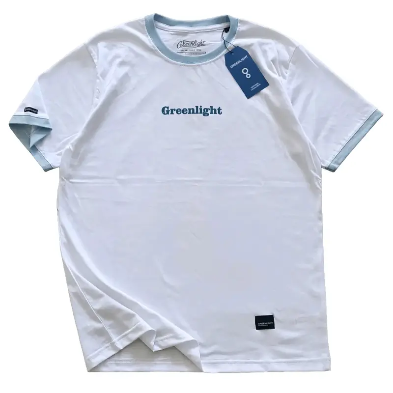 Kaos Distro Pria Ringer Putih P135 Free Stiker Baju T-shirt Oblong Dewasa Katun Combed 24s Halus Lembut Nyaman Atasan Santai Keren Simple Sablon High 0