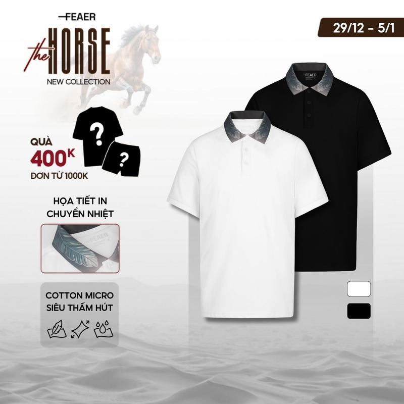 Áo Polo Nam PLUME Tay Ngắn Cổ Họa Tiết Lông Vũ In Chuyển Nhiệt Ombre Đặc Biệt Vải Cotton Micro Thoáng Mát Dễ Mặc Thanh Lịch - FEAER