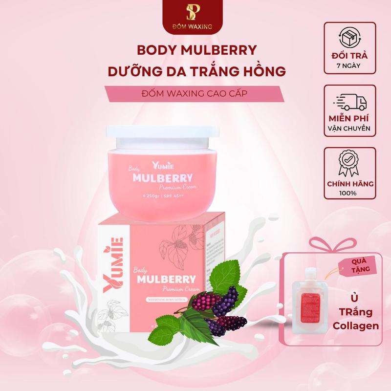 D85 Tặng Ủ Trắng Kem Dưỡng Da Body Dâu Tằm Yumie Hỗ Trợ Dưỡng Da Trắng Hồng Dưỡng Ẩm Chống Nắng 45++ Makeup Nâng Tone Da Hộp 250gr Làm Đẹp Da Dưỡng Da Body Dưỡng Body Women Nữ duong trang Collagen