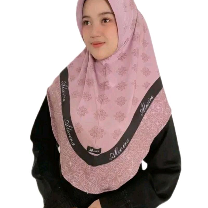 Alwira Hijab Instan Motif Printing Naila Jersey Premium Ukuran M - Wanita, Kerudung, Dewasa, Muslim Nyaman Stretch Lembut Pad 4
