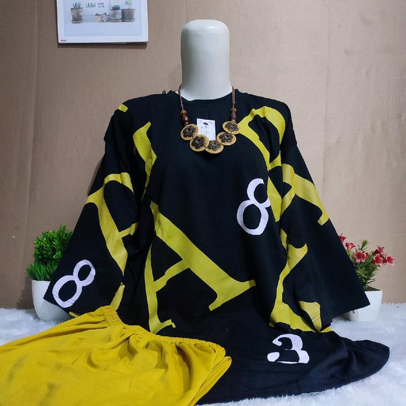Setelan Kaos jumbo . Ld 120-130cm . Realpict 3