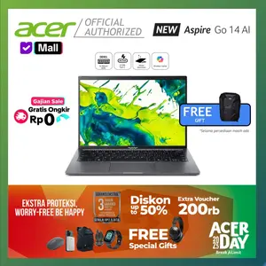 [Gajian Sale] ACER Aspire GO AI AG14-71M-5471 ULTRA 5 125H 16GB RAM DDR5 512GB SSD 14" IPS WUXGA 100% sRGB W11H OHS2024 SPACE GREY Upgradable Laptop intel
