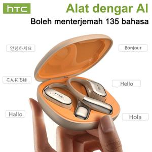【Penghantaran percuma,Kotak fon telinga dan pen pembersih percuma】HTC NE39 OWS Bluetooth Headset HIFI Kualiti Bunyi Bluetooth 6.0 Terjemahan AI Masa Nyata 135 Bahasa Sukan Kalis Air HD Call Noise Cancelling Fon Kepala Mic Earbuds Wireless Earphones Audio