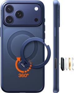 「TORRAS Ostand Q3 Spin」 iPhone Pixel Galaxyケース 360°スタンド Magsafe   ゼンマイリング  マグネット   ブラック【多機能一体・360°新定点回転スタンド】 Magsafe対応 高耐久性 耐衝撃 ゼンマイ式スタンド リング 縦横両対応 マグネット搭載 急速充電対応 指紋防止 torras iphoneケース
