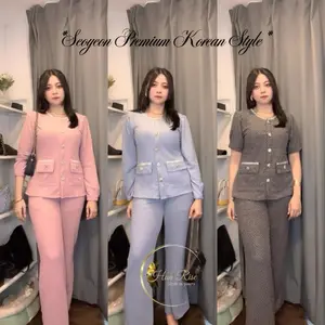 HR - Seoyeon Set Korean Style Premium| Setelan Celana Panjang| Outfit Formal & Daily| Hijab Friendly untuk Dewasa Remaja Formal Casual