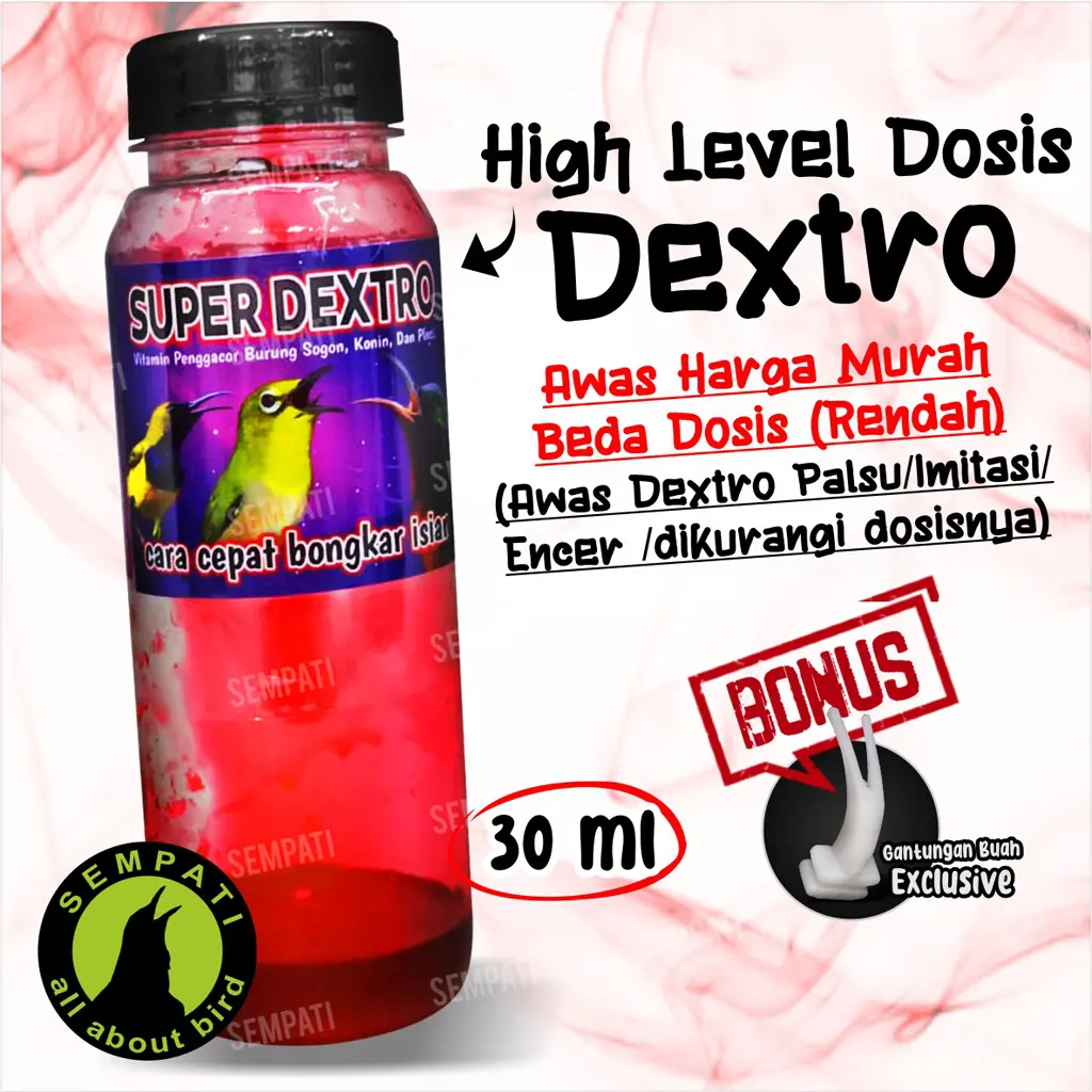 SEMPATI Super Dextro Instant Multivitamin Minuman Pleci Sogon Konin Vitamin Burung Gacor Dextro 87 The Ultra Instinc Multivitamin Pleci