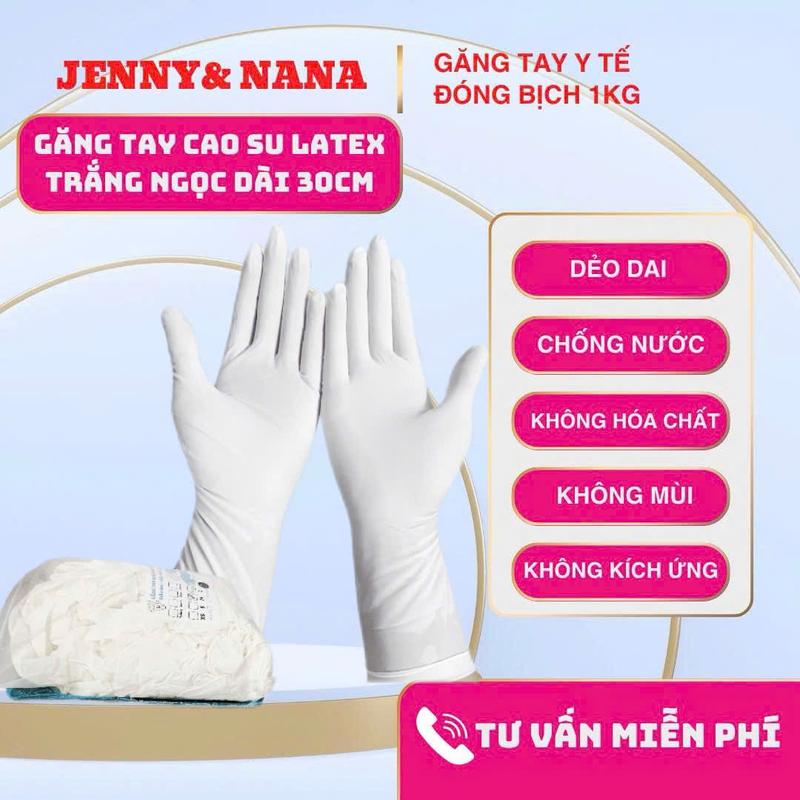 1kg Găng Tay Cao Su Đa Năng Latex dài 30cm Màu Trắng Ngọc. Bền Đẹp Dẻo Dai.