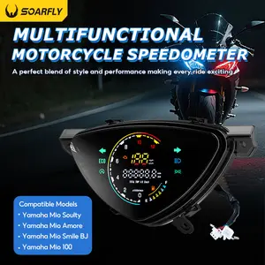 【Pengiriman 24 jam】Speedometer Digital LED Yamaha Speedometer Mio Digital Spidometer Mio 100 Sporty / Mio Smile Speedometer H4 Yamaha Odometer Full Digital 7 Warna Penuh Mio Kilometer Odometer Ampere Bansin Digital LED LCD