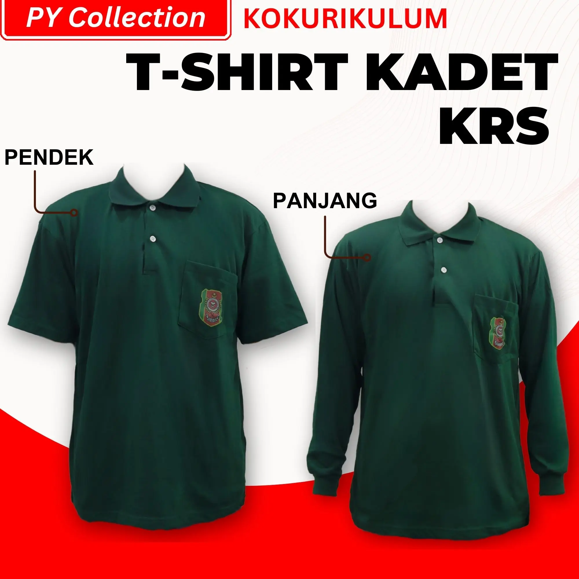 003SS / 003LS - T-SHIRT KADET REMAJA KRS LENGAN PENDEK & LENGAN PANJANG  TSHIRT KADET ( SHORT SLEEVES CADET / LONG SLEEVES KOKURIKULUM KRS )