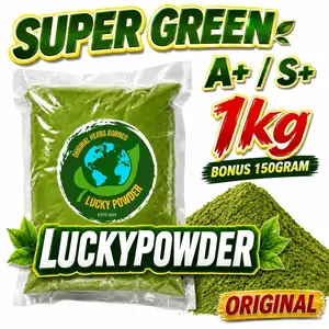 LuckyPowder Bubuk Teh Hijau SuperGreens 1kg Bonus 150gr & 500gr bonus 75gr Kualitas Terbaik