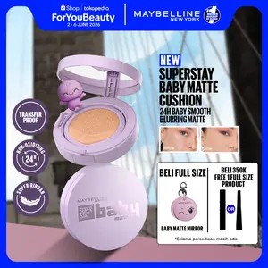 [NEW LAUNCH] NINGNING CHOICE - MAYBELLINE OFFICIAL Superstay Baby Matte Cushion 24H Baby Smooth Blurring Matte Oil Control Buildable Coverage Longwear Transferproof Waterproof Full Coverage Matte Makeup Tidak Oxidize Cocok untuk Kulit Berminyak