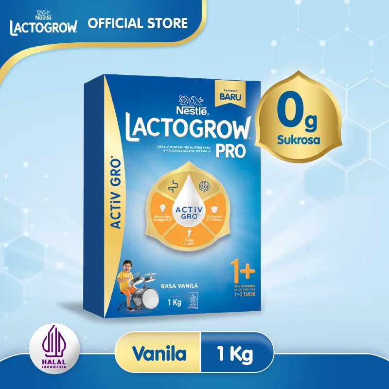 Nestlé LACTOGROW PRO 1+ / LACTOGROW 3 Vanila Susu Anak 1-3 Tahun Box 1Kg 0
